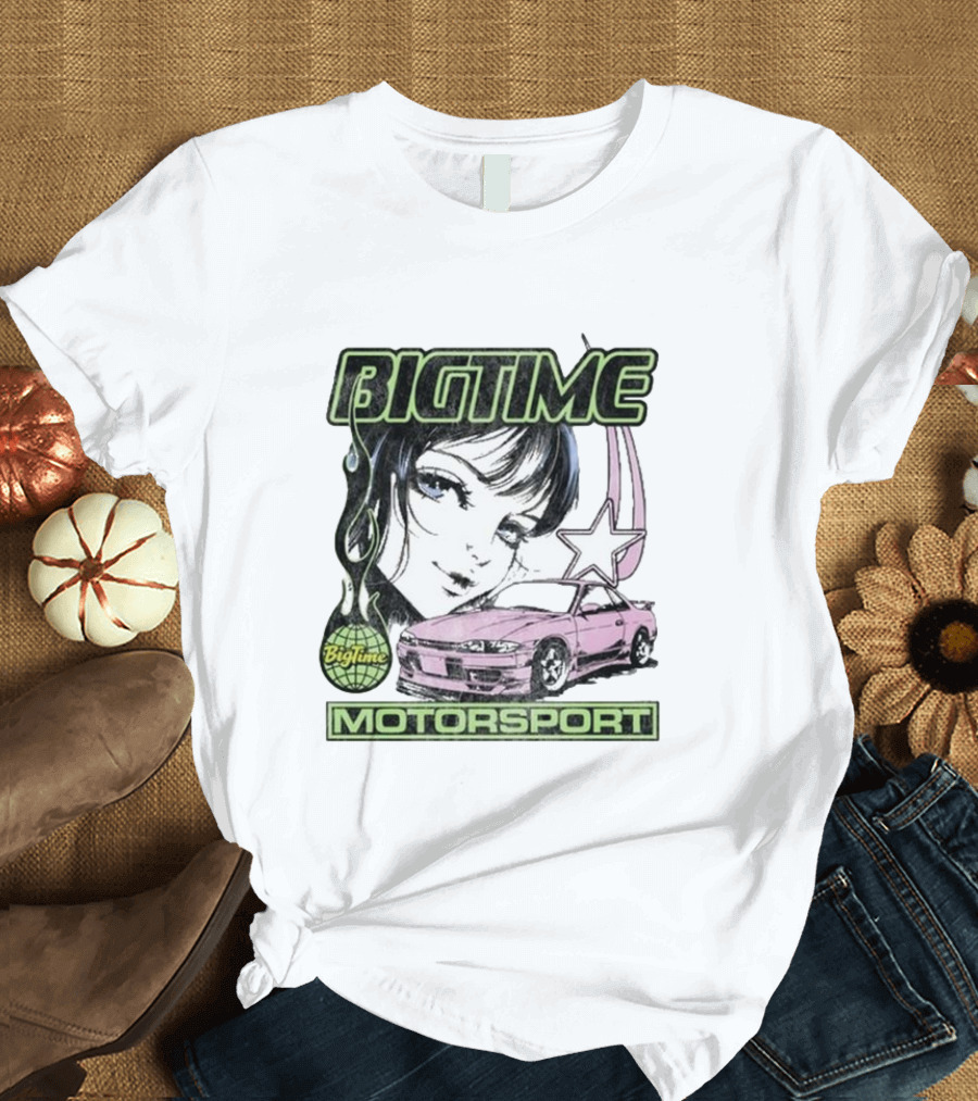 BIG TIME MOTORSPORT ANIME 2024 BIGTIME MOTORSPORT CAR STAR GIRL T-Shirt