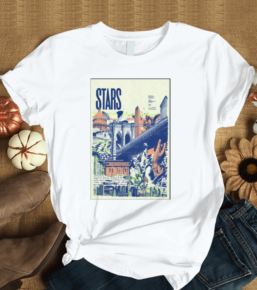Stars NYC Washington DC February 2025 Tour Brooklyn Bridge Capitol Building Montage T-Shirt
