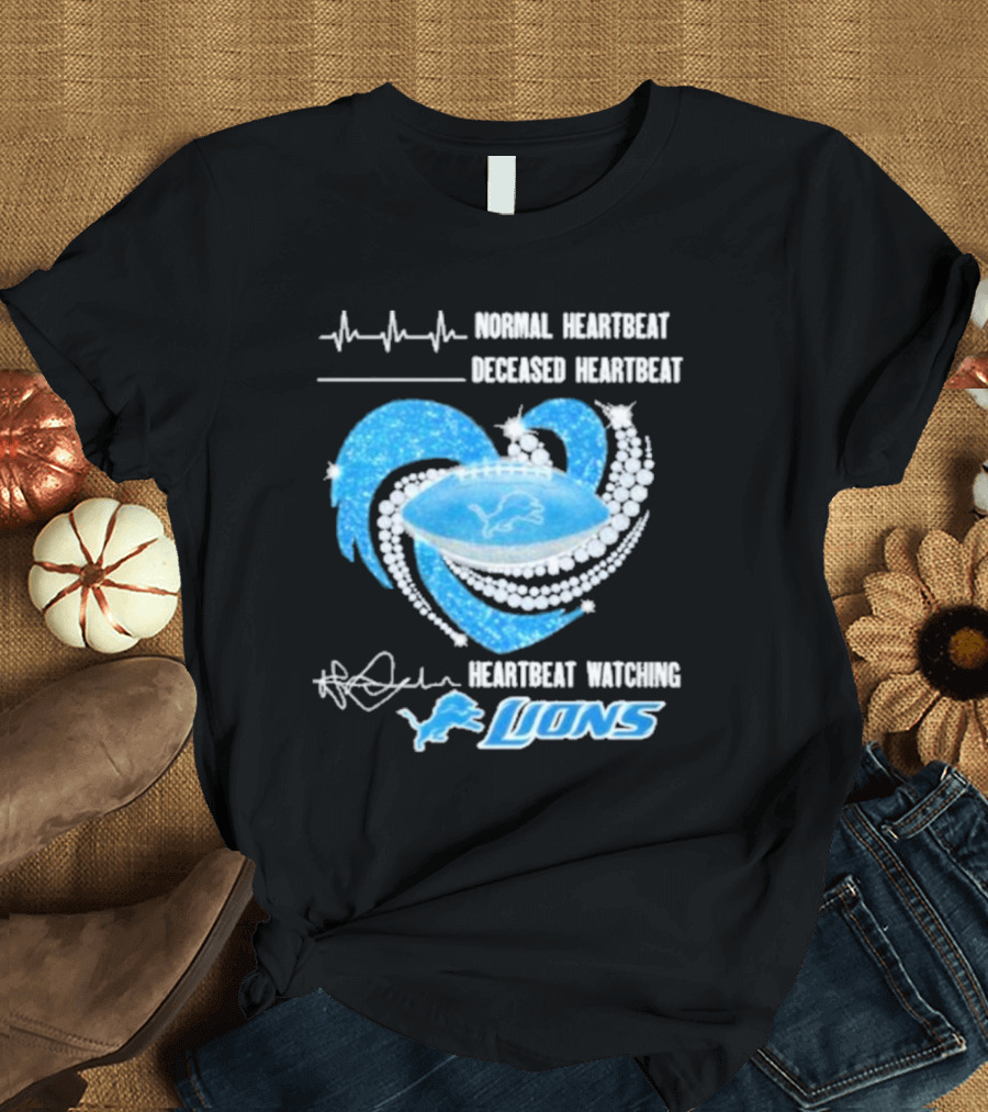 Normal Heartbeat Deceased Heartbeat Heartbeat Watching Lions T-Shirt