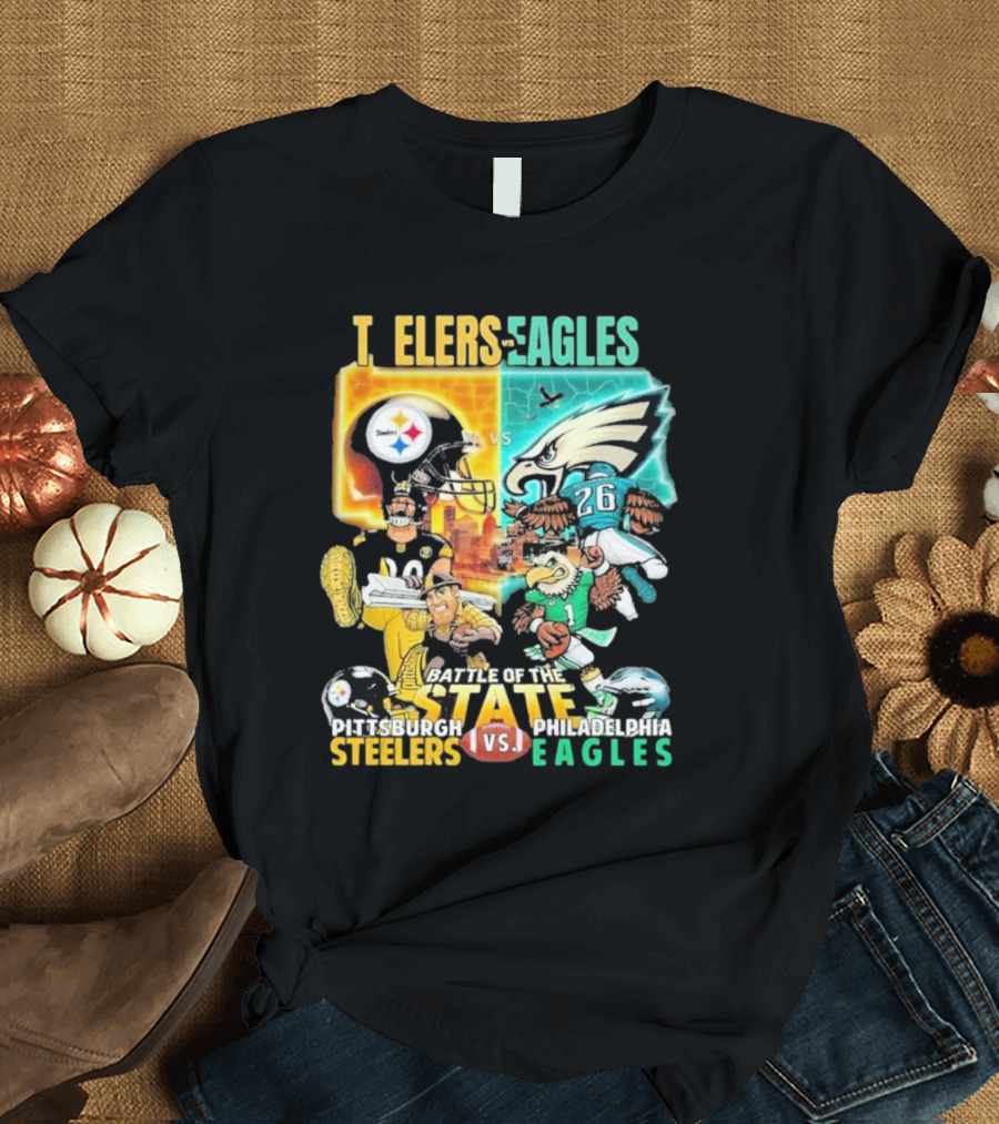 Pittsburgh Steelers vs Philadelphia Eagles Battle of the State T-Shirt