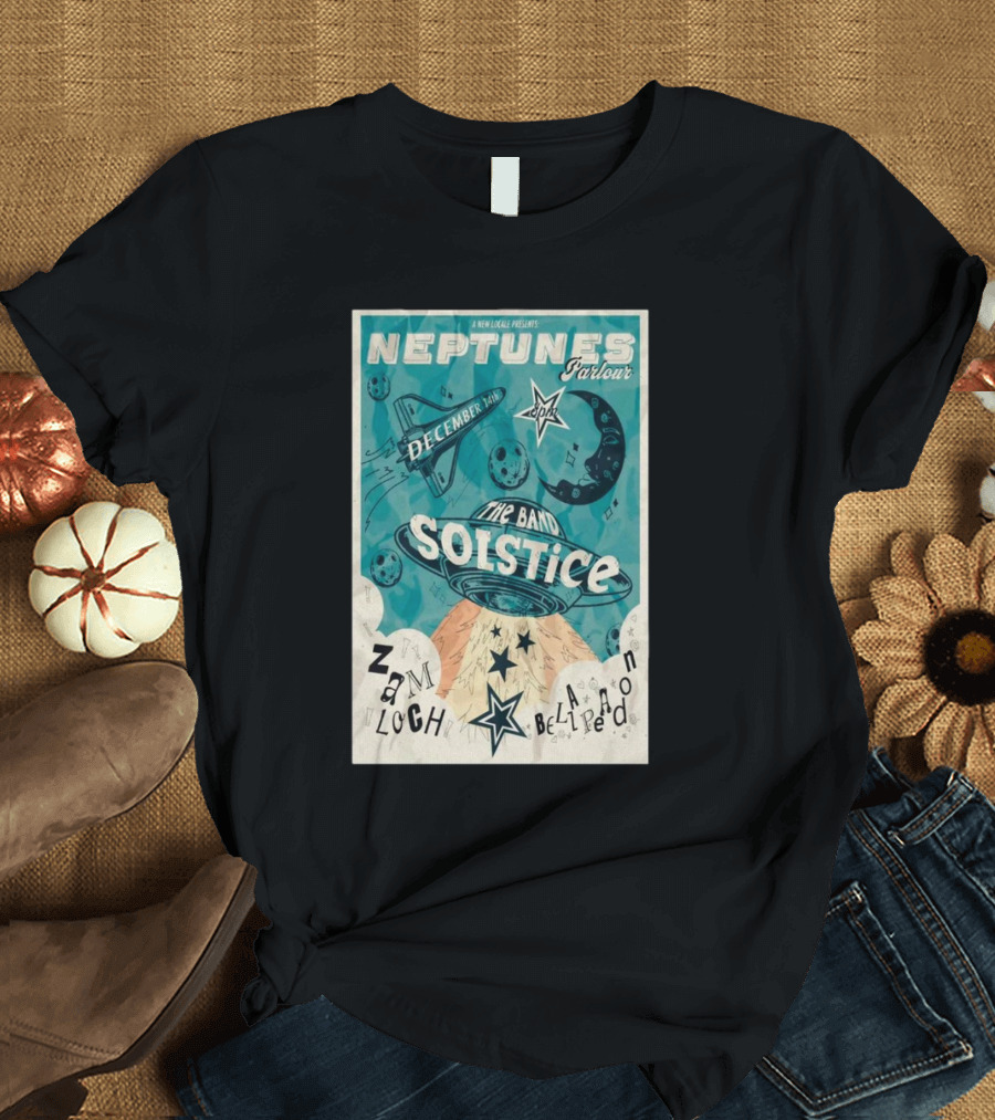 Neptunes Parlour Presents The Band Solstice December 14 Raleigh NC Tour T-Shirt