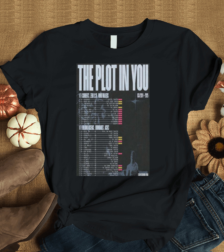 The Plot In You With Currents Zero 9:36 Min/Markers USA 2024-2025 Tour Dates and Locations T-Shirt