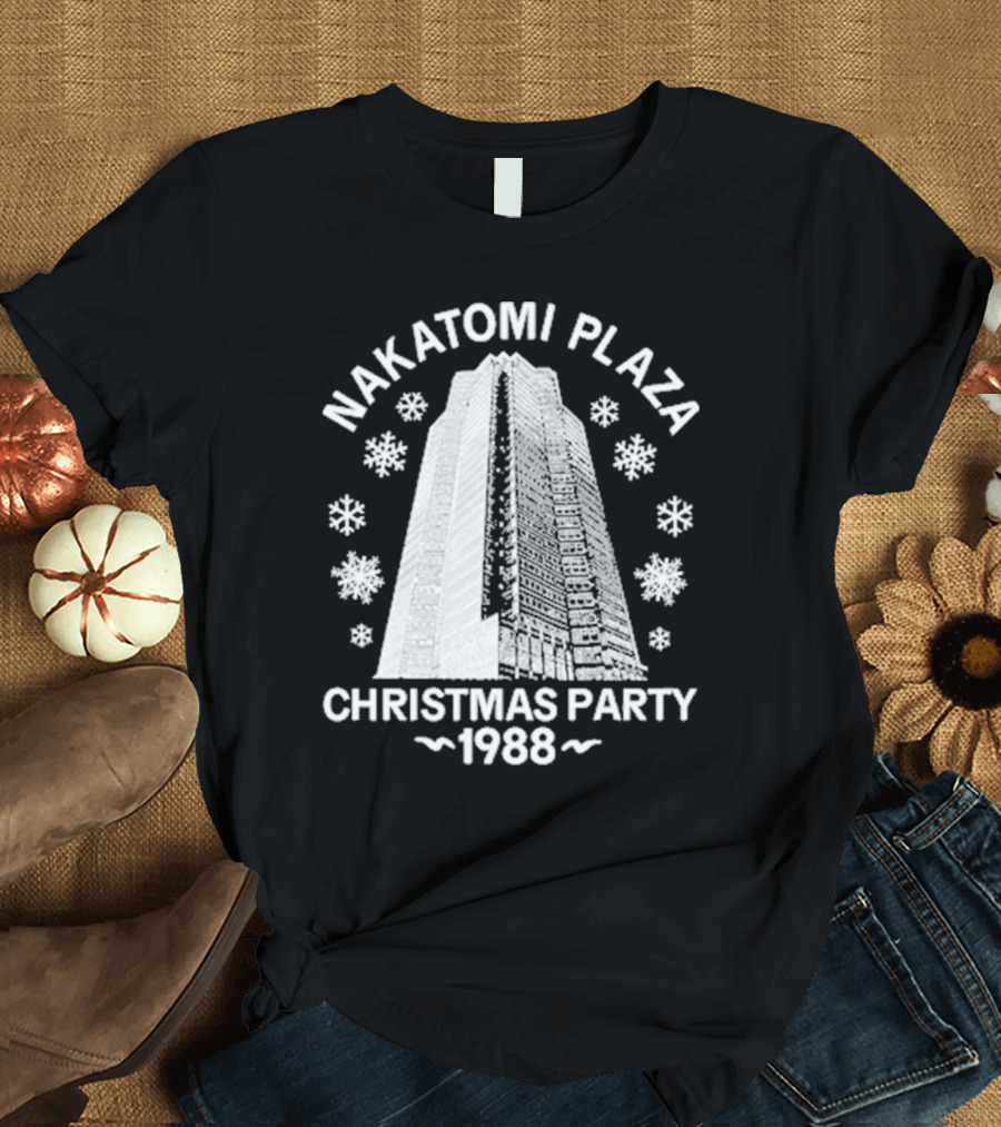 Nakatomi Plaza 1988 Christmas Party with Snowflakes T-Shirt