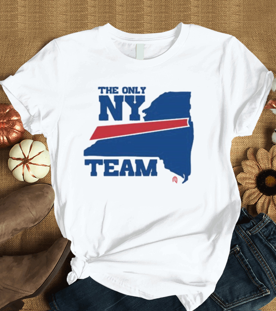 The Only NY Team New York State Silhouette Red Stripe T-Shirt