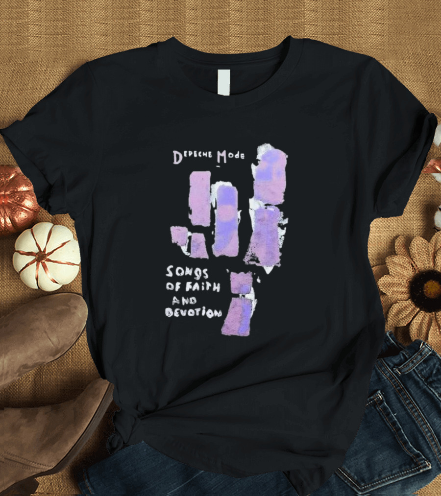 Depeche Mode Songs of Faith and Devotion Abstract Violet Hand T-Shirt