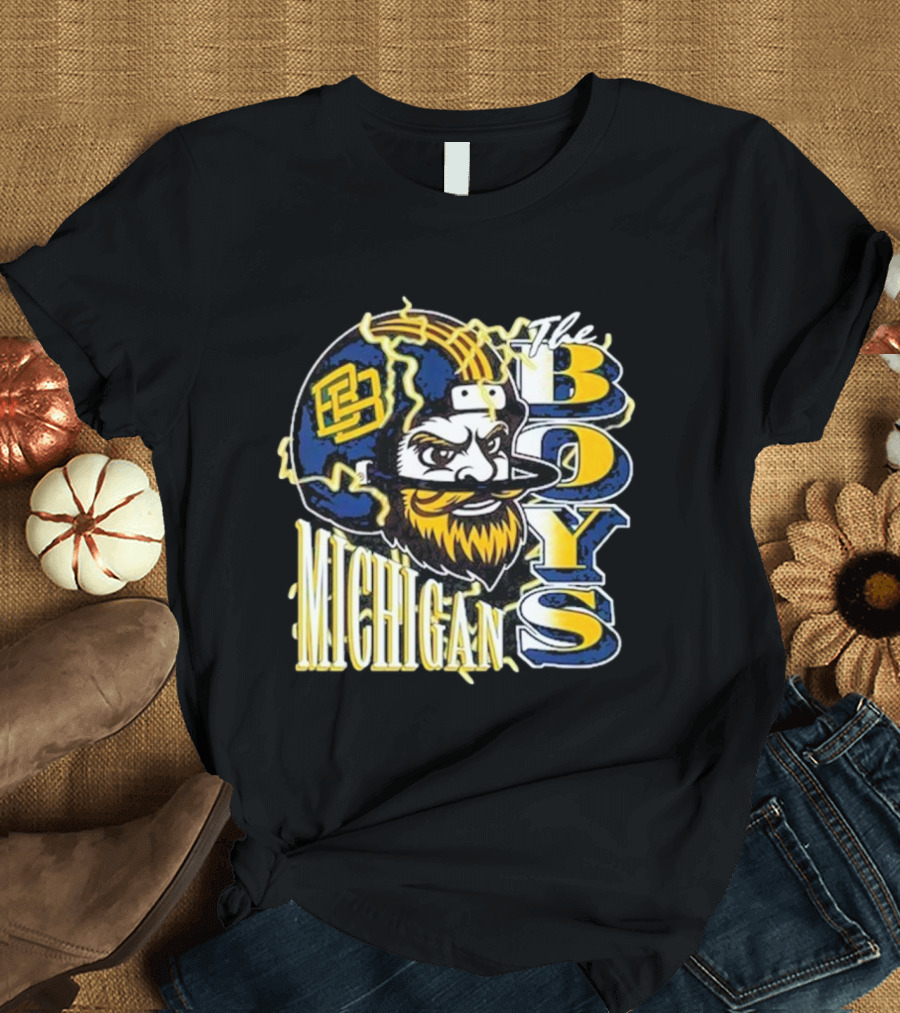 Michigan Lightning The Boys Football Helmet T-Shirt