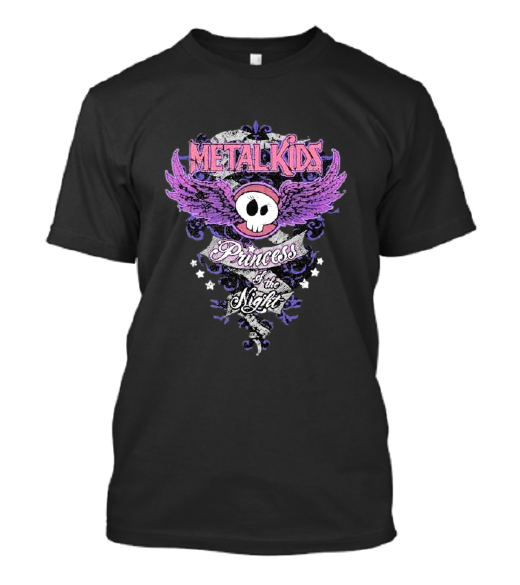 Metalkids Purple Winged Skull Princess Of The Night Stars T-Shirt