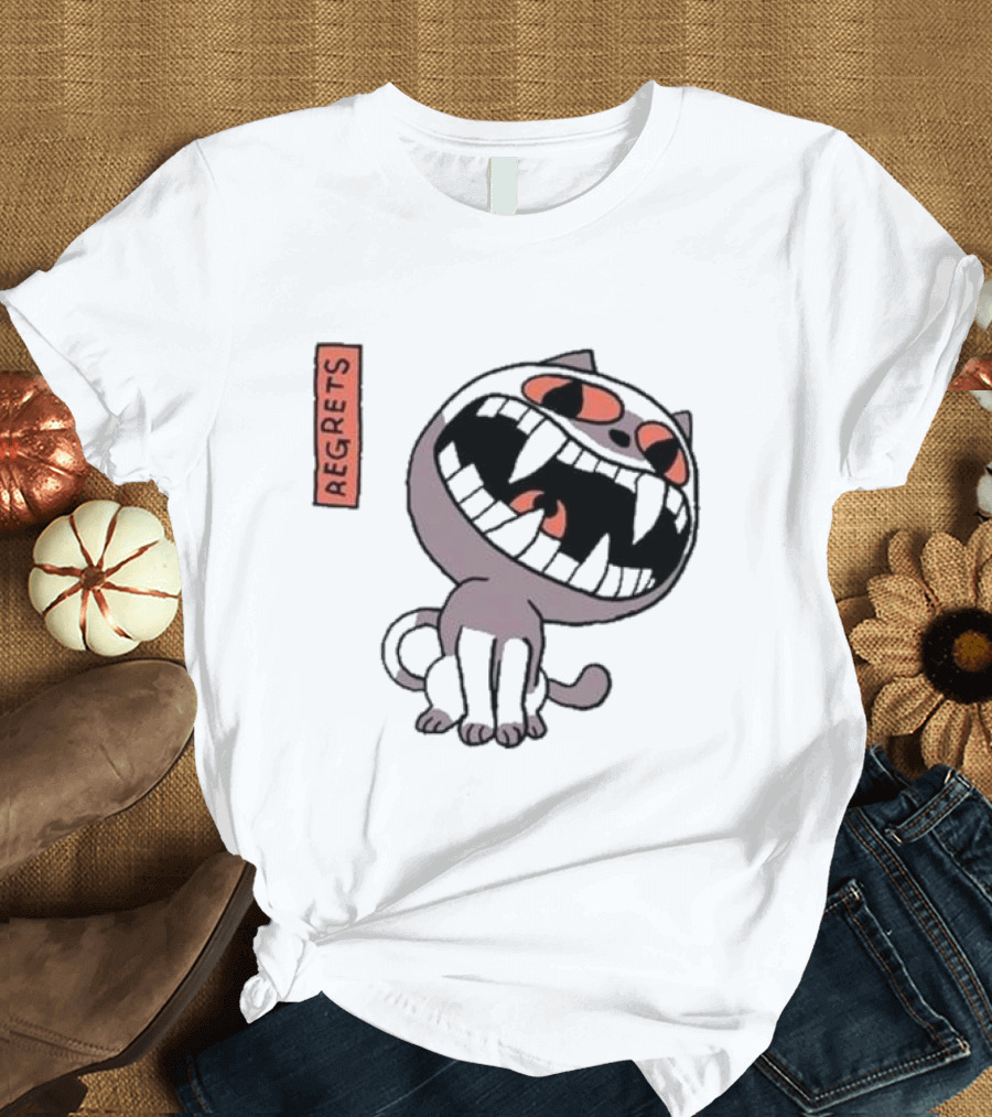 Off Herald of Regrets Cartoon Cat Image T-Shirt