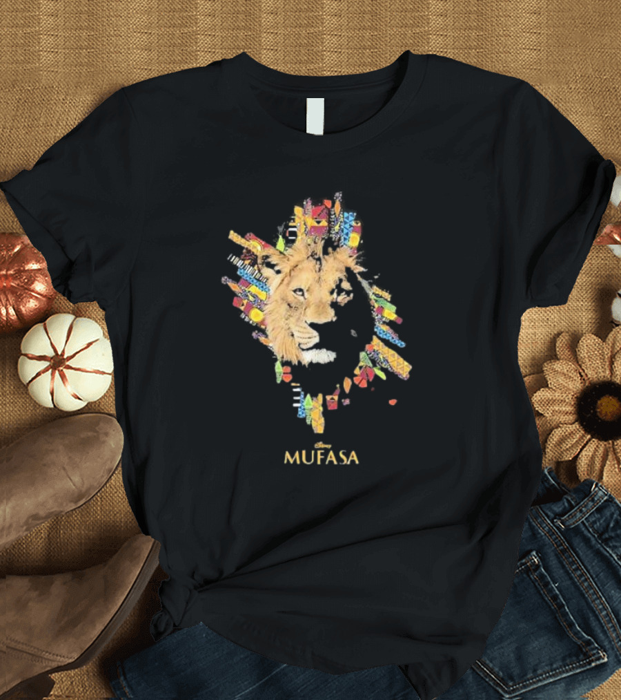 Disney Mufasa Legacy Of The Pride Lands Vibrant Tribal Lion Face T-Shirt