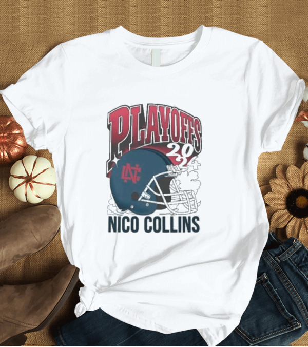 T-Shirt: Nico Collins 2024 Playoffs Football Helmet T-Shirt Nico Collins 2024 Playoffs Football Helmet T-Shirt