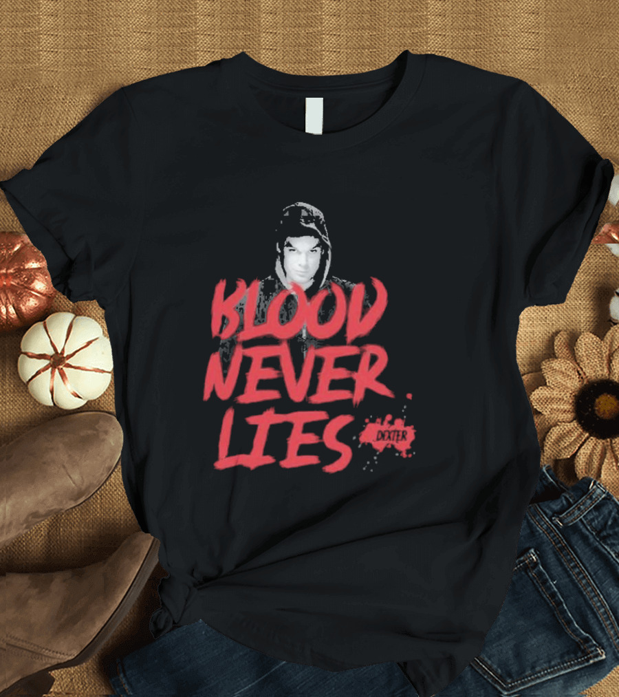 Dexter Blood Never Lies Hoodie Portrait Spatter T-Shirt