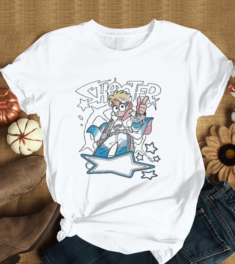 Umino Shota X Nielsen Shooter Collaboration Stars and Peace Sign T-Shirt