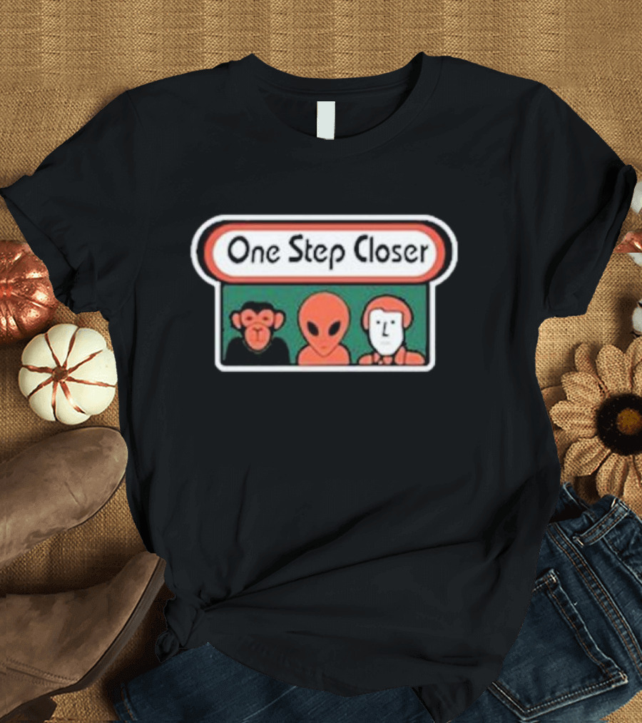 One Step Closer Alien Monkey Human Trio T-Shirt