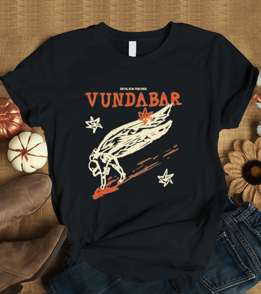 Vundabar Devil For The Fire Winged Figure and Stars T-Shirt