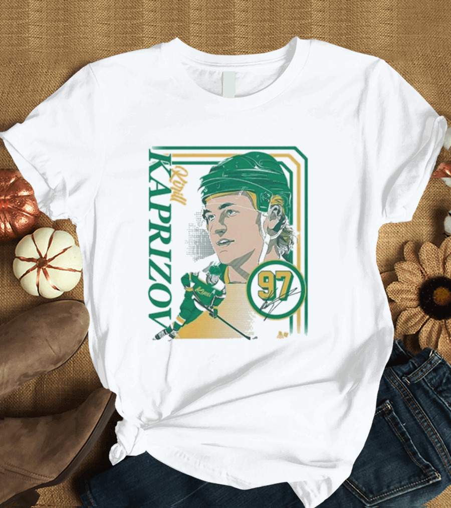 Kirill Kaprizov 97 Iconic Collage Frame T-Shirt