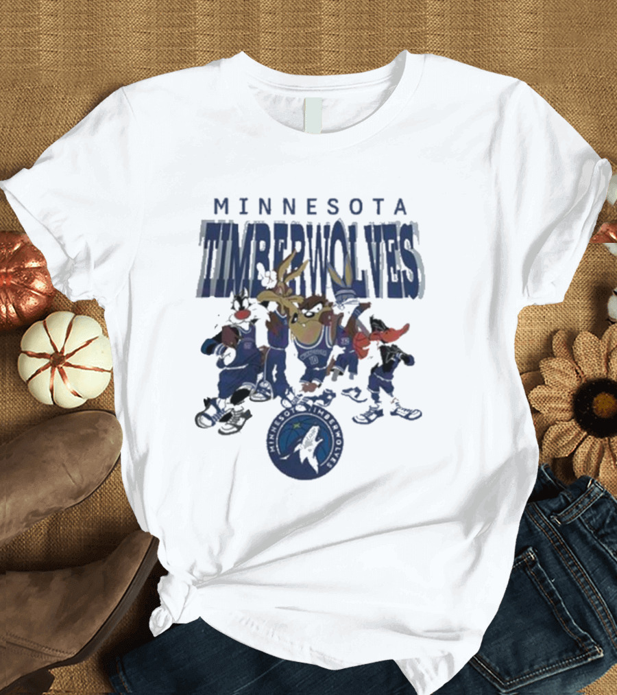 Minnesota Timberwolves NBA Basketball Featuring Looney Tunes Characters T-Shirt