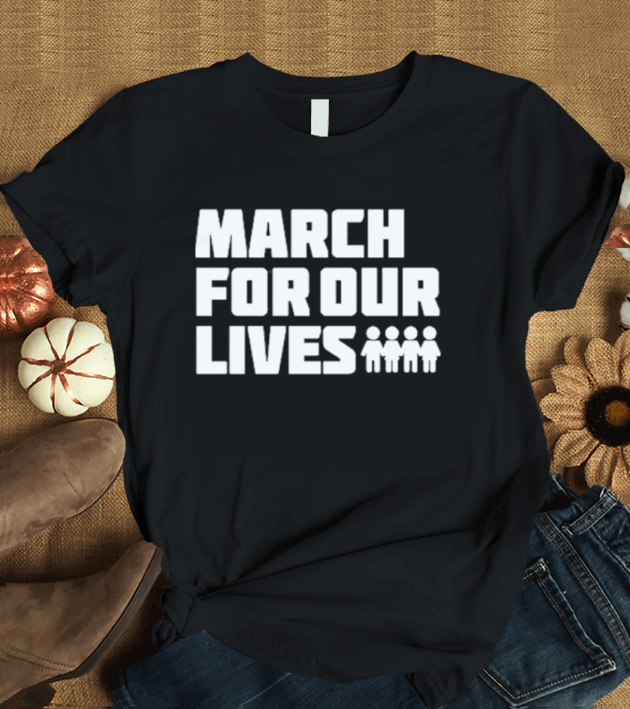 David Hogg March For Our Lives Text and Figures T-Shirt