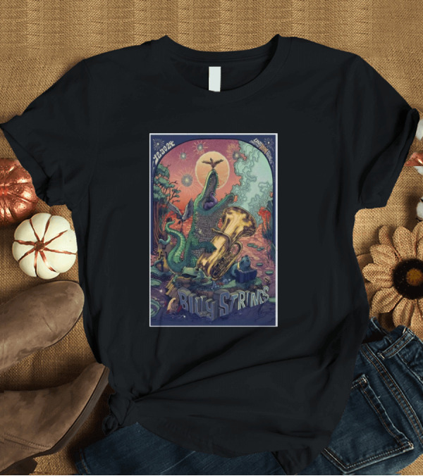 T-Shirt: Billy Strings Tour New Orleans UNO Lakefront Arena December 30 2024 Colorful Surreal Alligator T-Shirt Billy Strings Tour New Orleans UNO Lakefront Arena December 30 2024 Colorful Surreal Alligator T-Shirt
