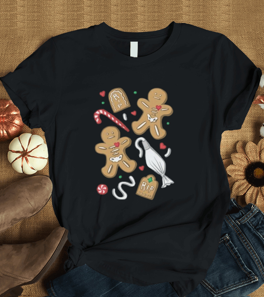 Evan and Katelyn Store Totally Normal Gingerbread Cookies RIP Candy Cane Peppermint T-Shirt