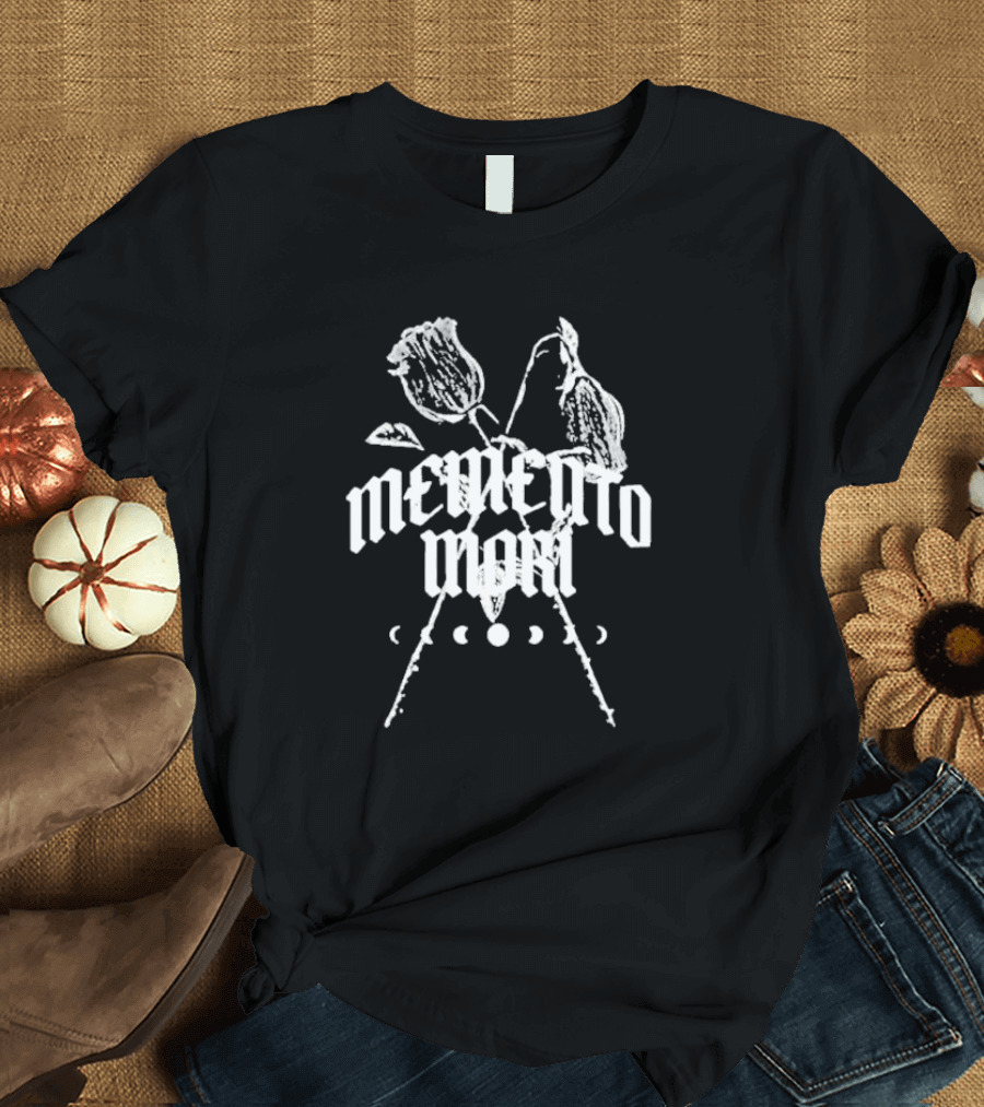 Joe Bartolozzi Memento Mori Flowers and Crescent Moons T-Shirt