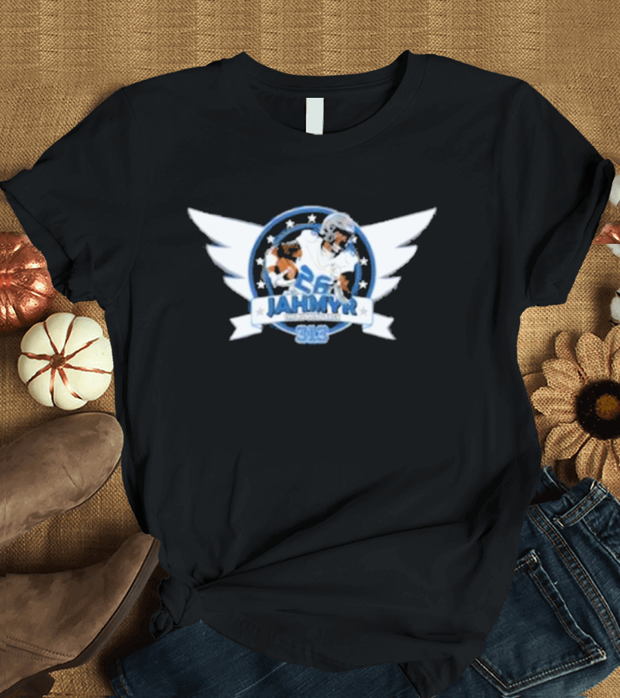 Jahmyr Running Back 26 Wings 313 Detroit Lions T-Shirt