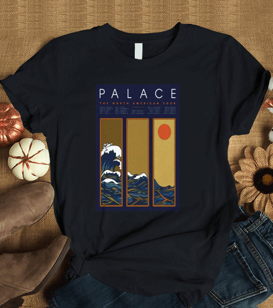 PALACE The North American Tour 2025 Ocean Wave and Rising Sun T-Shirt