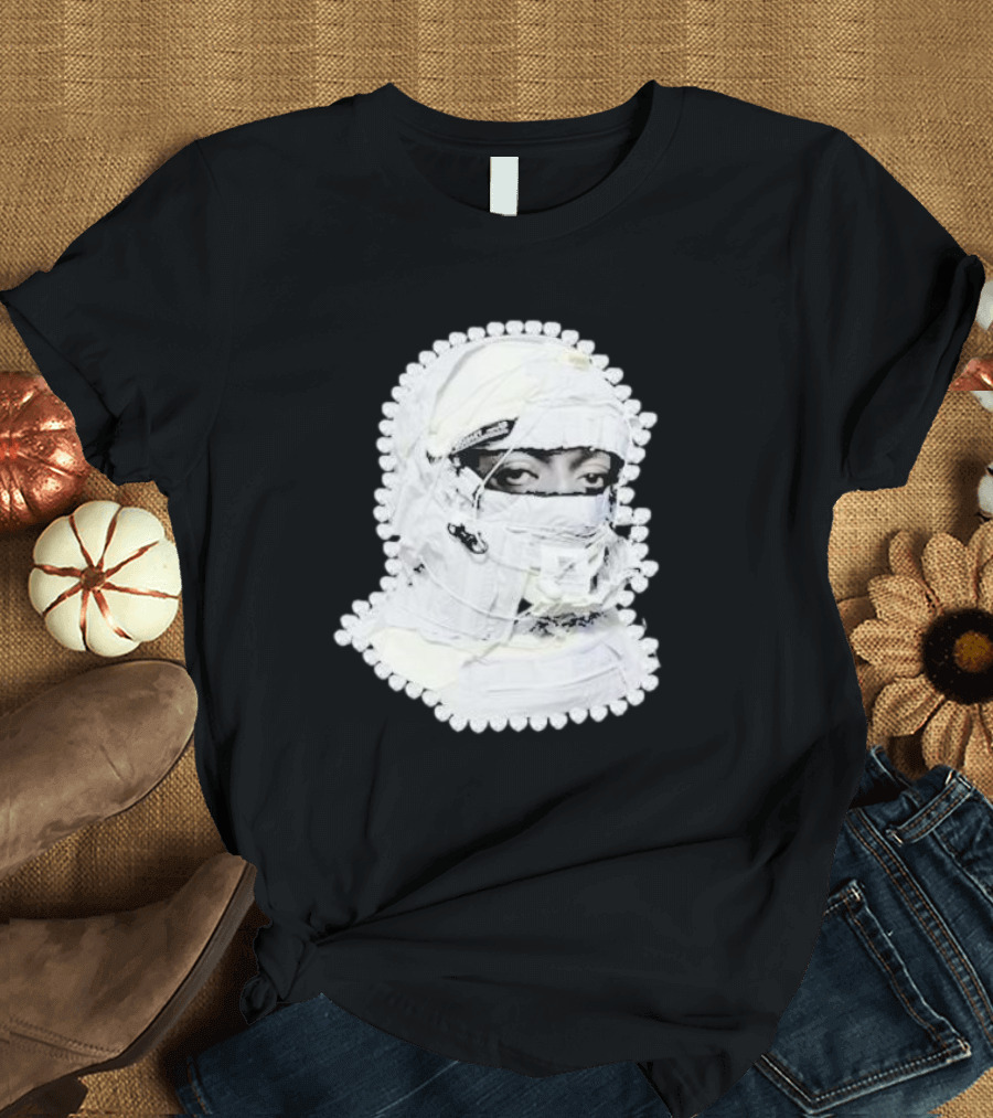 Noissey High Quality Functional Print Pull Over White Masked Figure T-Shirt