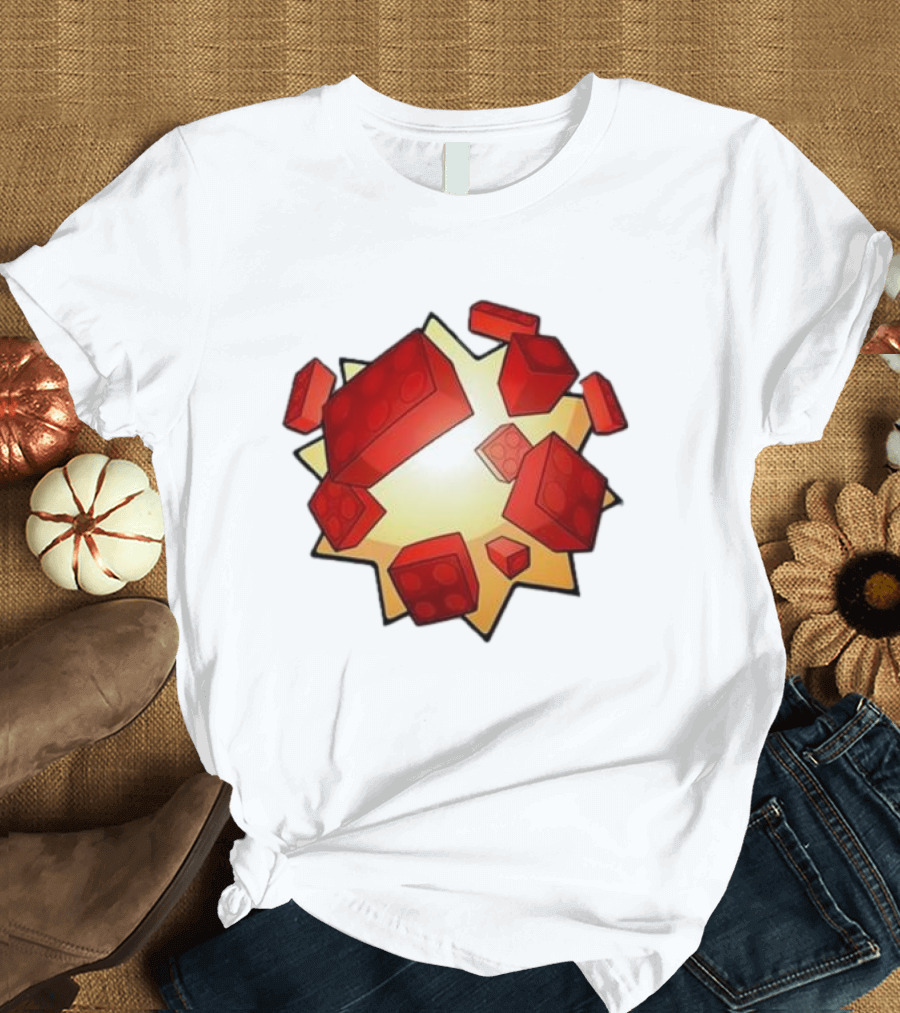 Unusual Worldwide Bloxxer Exploding Red Brick T-Shirt
