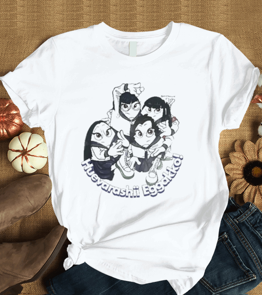 Huevarashii Eggakko Funny Cartoon Characters T-Shirt
