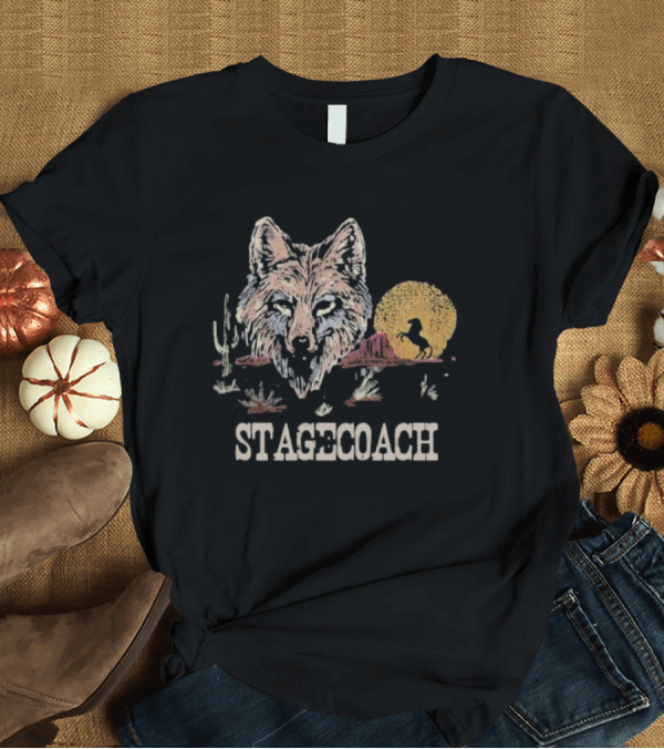 T-Shirt: Stagecoach Lone Coyote Indio California 2025 Wolf Desert Scene T-Shirt Stagecoach Lone Coyote Indio California 2025 Wolf Desert Scene T-Shirt