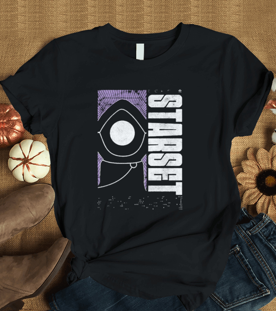Starset Echo Purple Hooded Figure Bold White Text T-Shirt