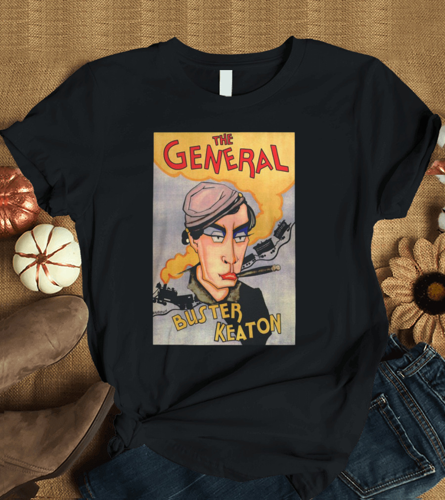 The General Buster Keaton 1926 Train Smoke Caricature T-Shirt