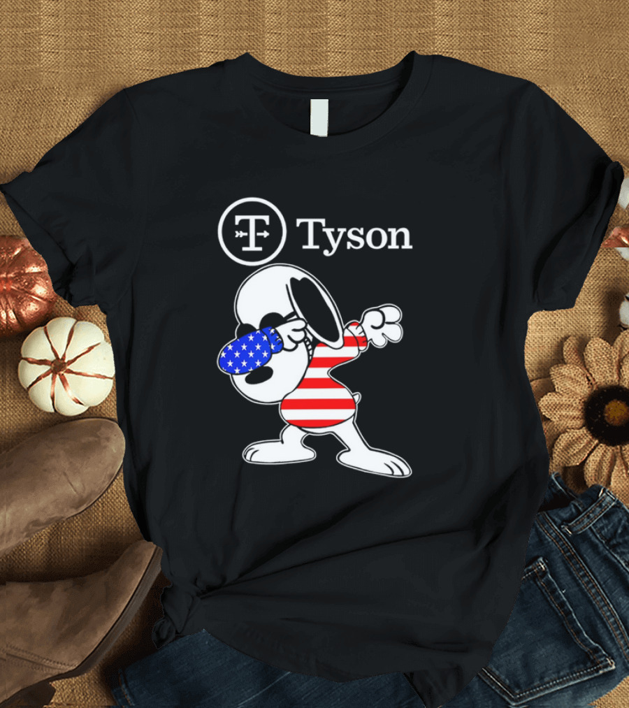 Tyson Foods Snoopy Dabbing American Flag Character T-Shirt