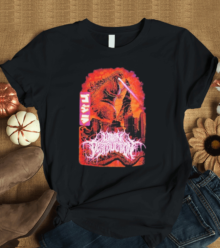 Within Destruction Reptile Kaiju Tokyo Destruction Scene T-Shirt
