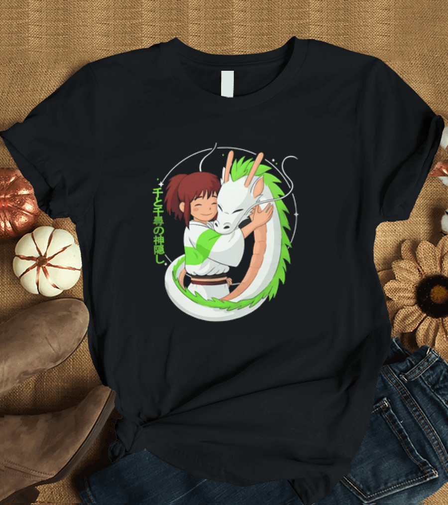 Spirited Away Haku and Chihiro Hug Embrace T-Shirt