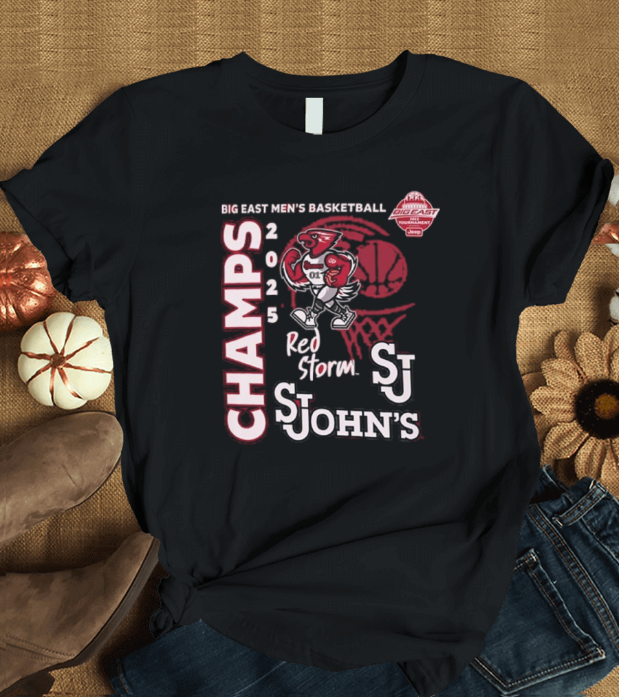 Big East Men’s Basketball 2025 Champs St. John’s Red Storm T-Shirt