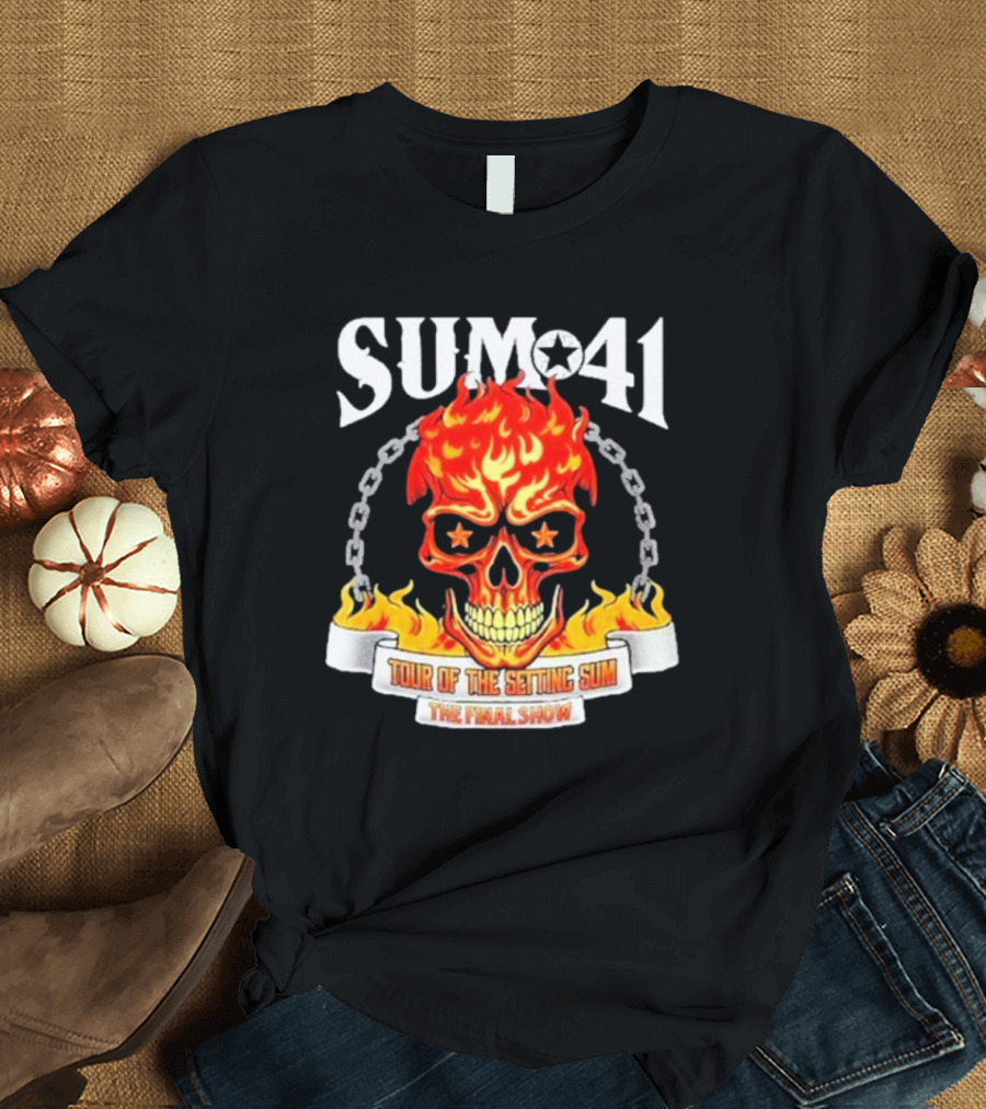 Sum 41 Flaming Skull Tour Of The Setting Sun The Final Show T-Shirt