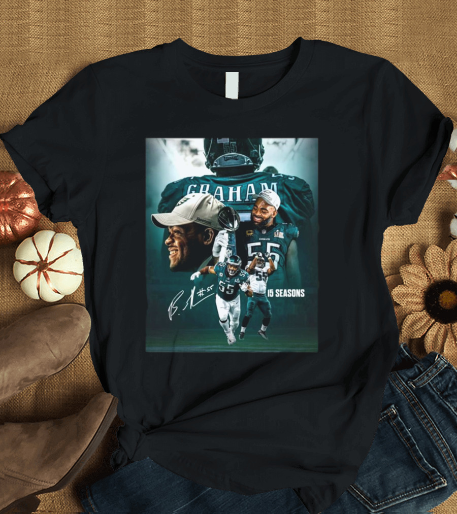 Brandon Graham 55 Signature Tribute 15 Seasons T-Shirt
