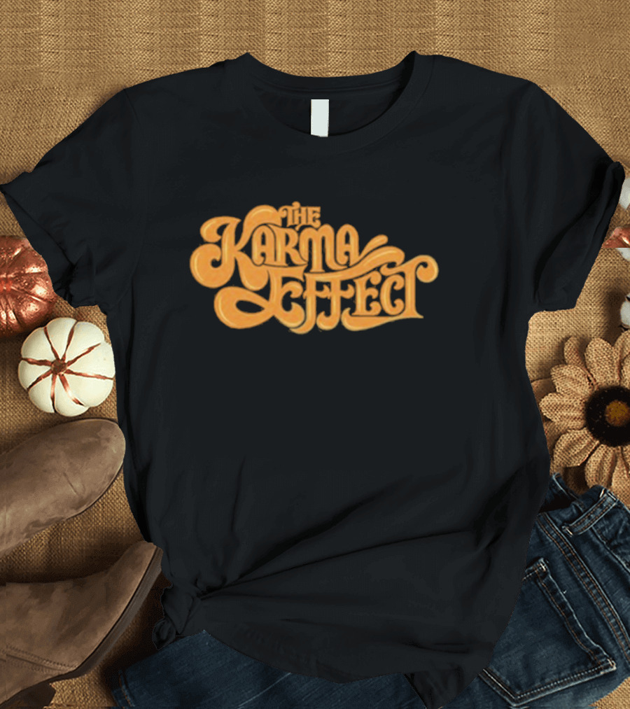 The Karma Effect Rustic Orange Curvy Script T-Shirt