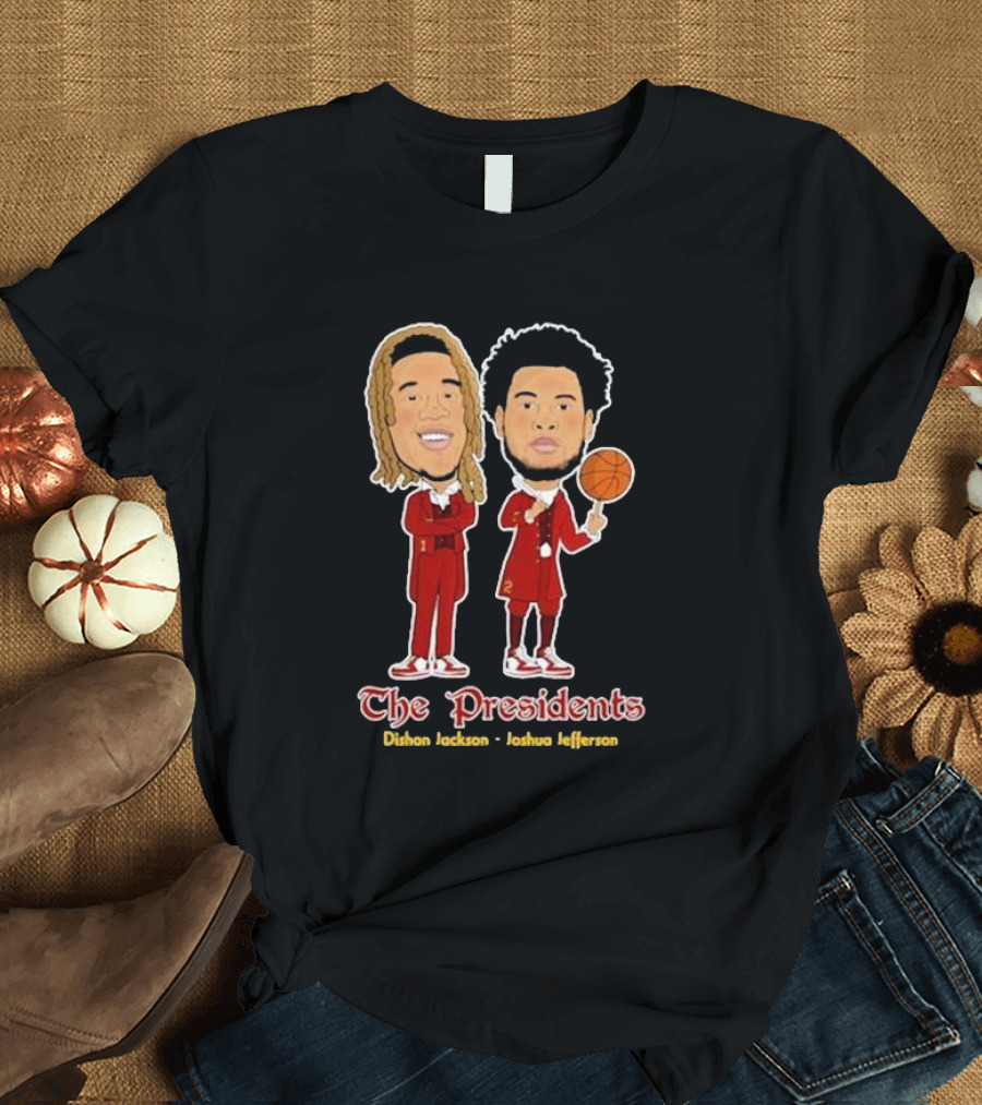 The Presidents Dishon Jackson Joshua Jefferson Basketball Characters T-Shirt