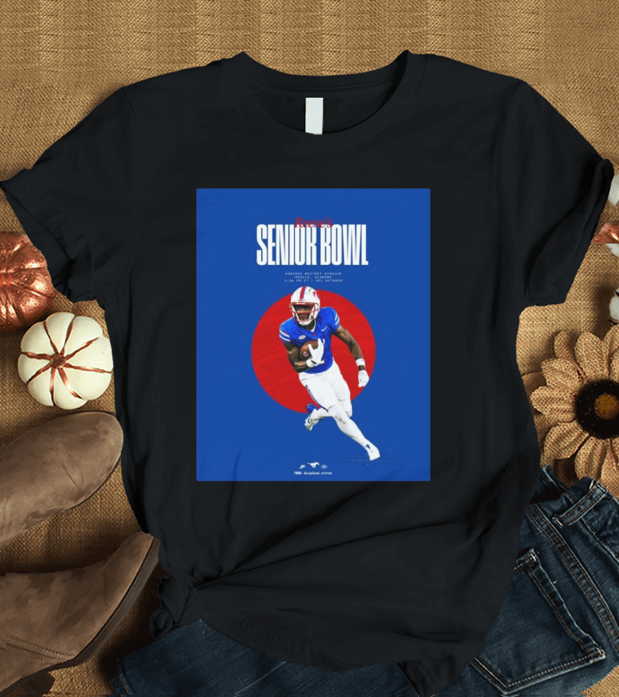 Reese's Senior Bowl Hancock Whitney Stadium Mobile Alabama Brashard Smith SMU Football 2025 T-Shirt
