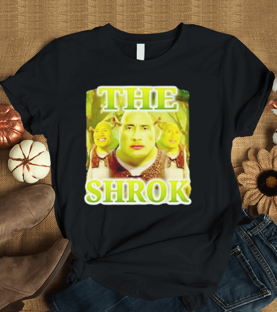 Shrek and The Rock Mashup - The Shrok Face Blend T-Shirt