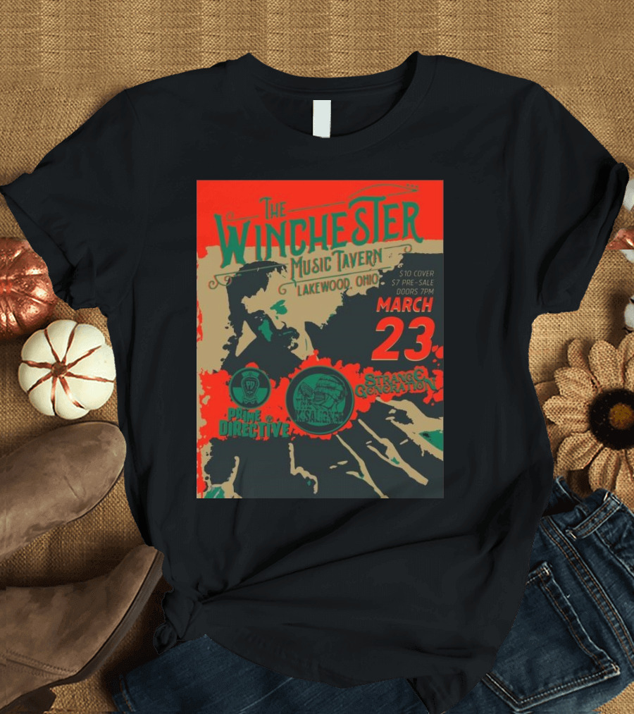 The Winchester Music Tavern Lakewood Ohio March 23 Prime Directive Strange Generation T-Shirt