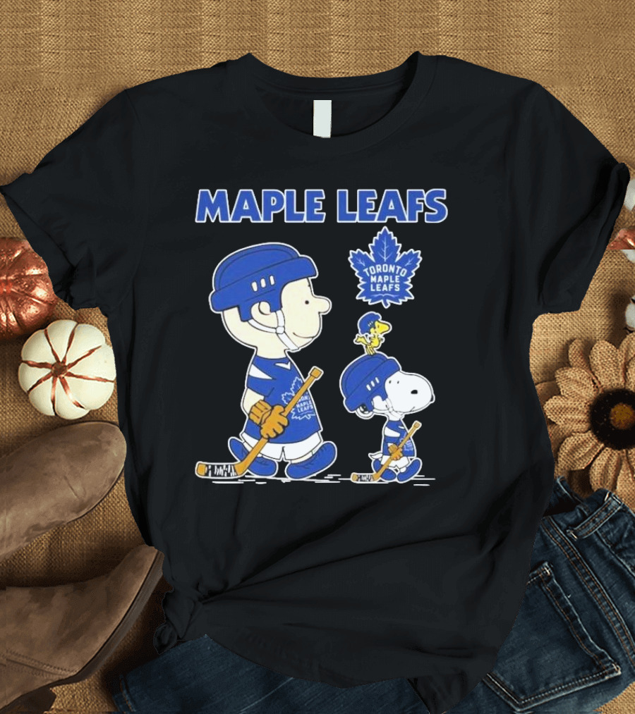 Toronto Maple Leafs Peanuts Snoopy Hockey 2025 Charlie Brown Woodstock T-Shirt