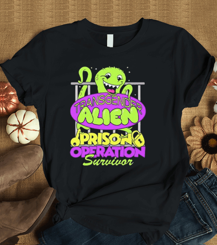 Transgender Alien Prison Operation Survivor Monster with Bars T-Shirt