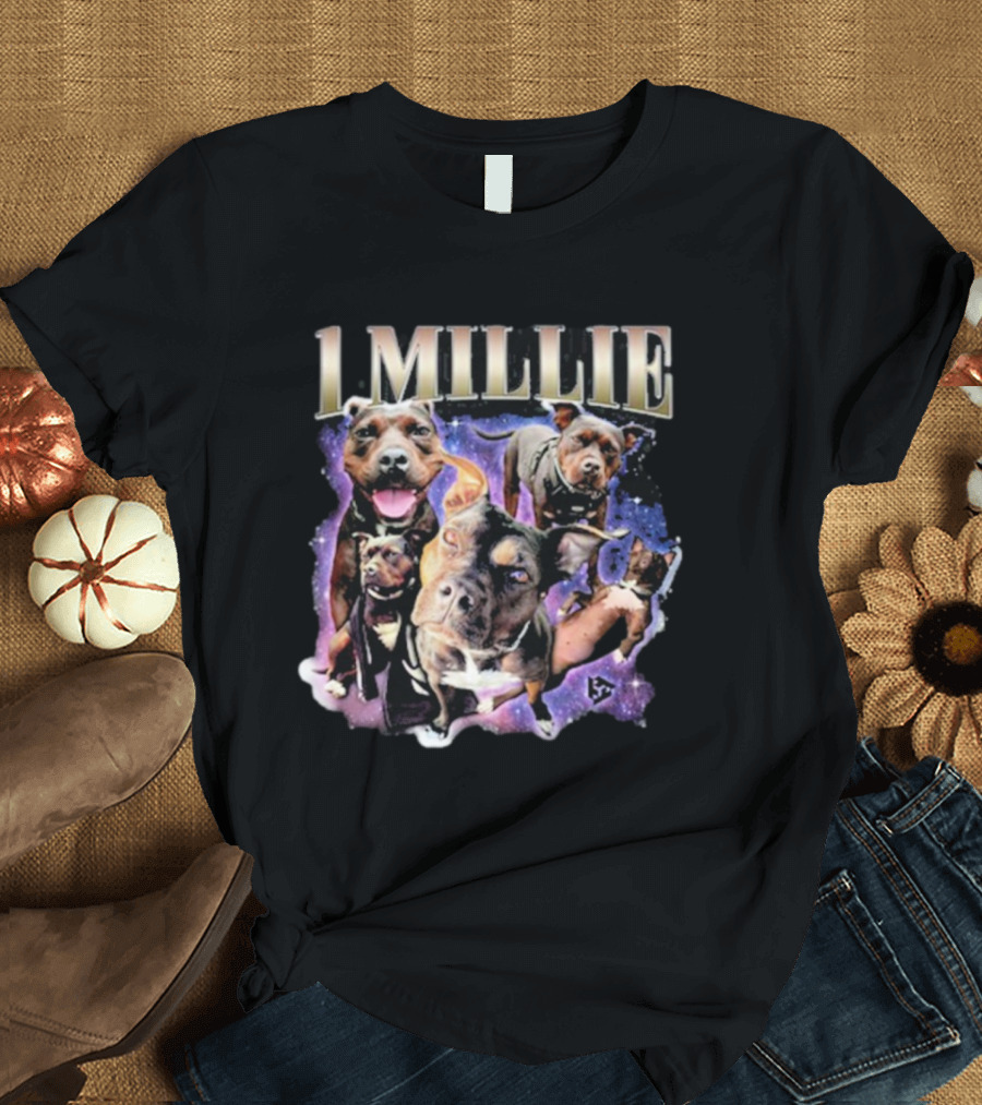 Trent The Traveler 1 Millie Dogs in Purple Cosmic Galaxy T-Shirt