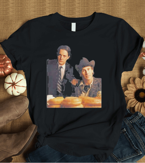 T-Shirt: Twin Peaks Kyle MacLachlan Michael Ontkean Coffee Donuts T-Shirt Twin Peaks Kyle MacLachlan Michael Ontkean Coffee Donuts T-Shirt