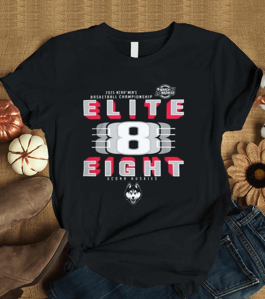 2025 NCAA Men’s Basketball Championship March Madness Elite Eight UConn Huskies T-Shirt