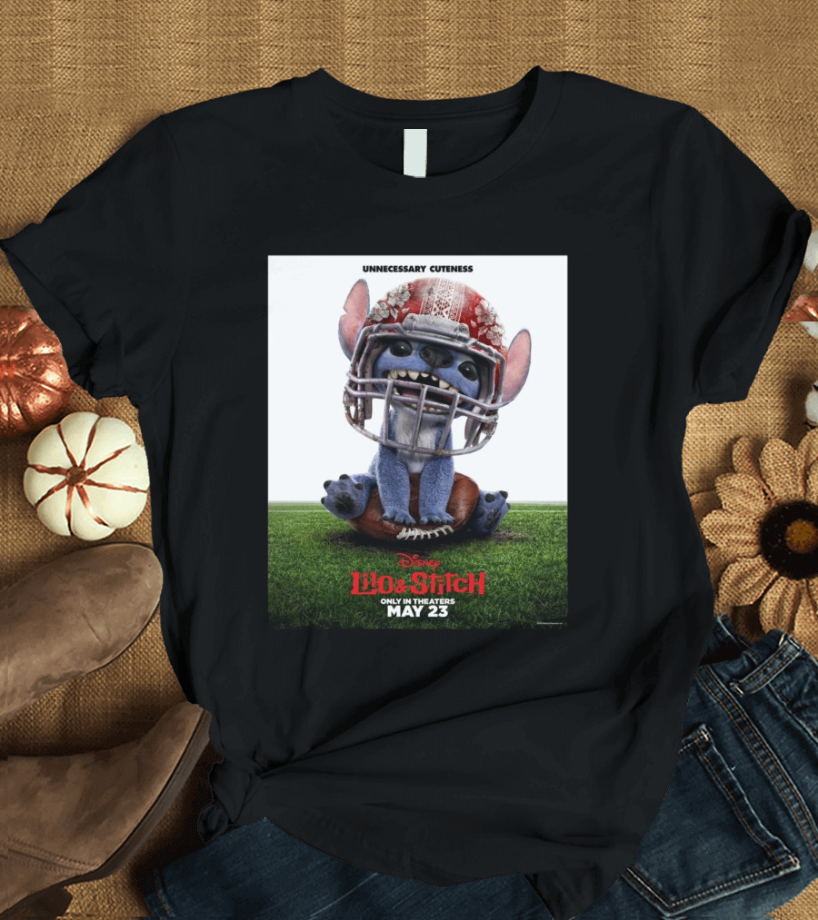 Unnecessary Cuteness Disney Lilo And Stitch Only In Theaters May 23 Football Helmet T-Shirt