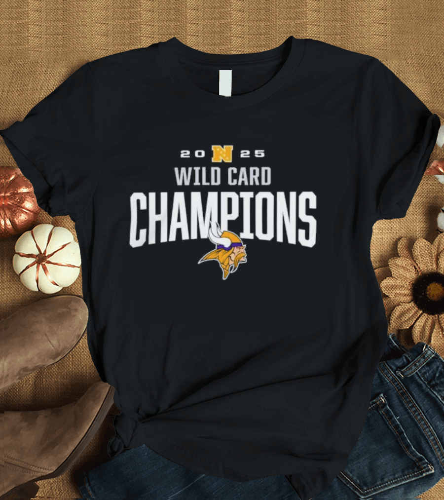 2025 Wild Card Champions Minnesota Vikings T-Shirt